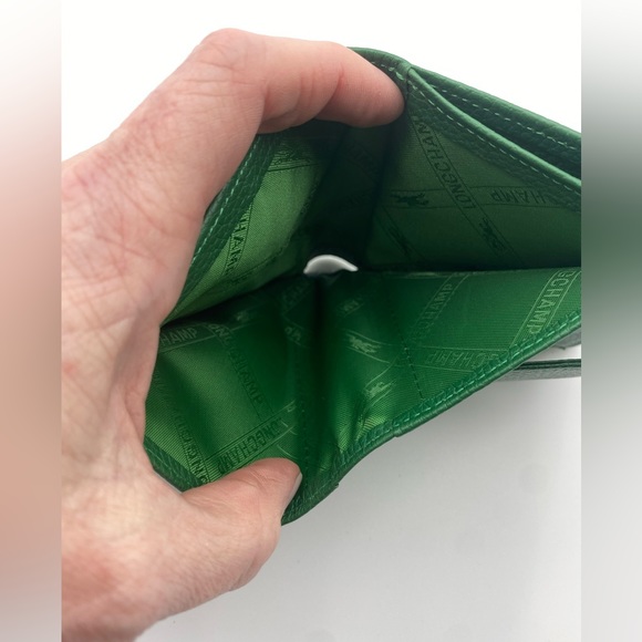Longchamps Kelly Green Small Bifold Snap Wallet NWOT - Picture 7 of 10